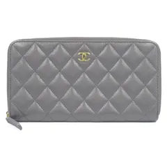 シャネル CHANEL ラウンド長財布 マトラッセ ラウンド長財布 グレー レザー マトラッセ ラウンド長財布 レディース Used Aのサムネイル