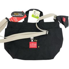 【Manhattan Portage/マンハッタンポーテージ】スヌーピー PEANUTS ピーナッツ 2WAY ショルダーバッグ    Sランク トートバッグ ナイロン ブラック ユニセックス 【中古】【真子質店】【BL】