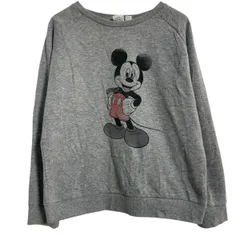 Disney キャラクタースウェット トレーナー レディース M グレー ディズニー プルオーバー 裏起毛 ミッキー 古着卸 アメリカ仕入 a702-5534のサムネイル