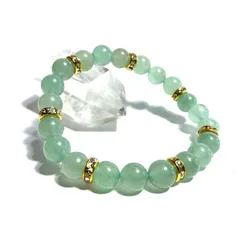 アベンチュリン パワーストーン ブレスレット 天然石ブレス （ゴールド）8mm レディース 女性  数珠ブレス 開運 プレゼント ギフト  [n]