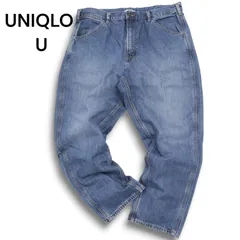 UNIQLO U ユニクロ ユー ルメール USED加工 ワイドフィット テーパード デニム パンツ ジーンズ Sz.38 メンズ 大きいサイズ
