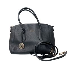 FURLA 黒 テッサ 超美品！FURLA フルラ テッサ レザー 2way ショルダーバッグ