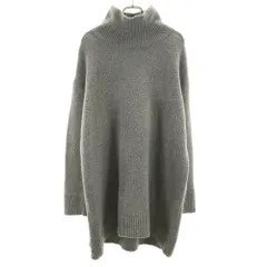ザラニット 長袖 ハイネック セーター S グレー ZARA KNIT チュニック丈 レディース