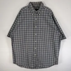 古着 00’s/00年代 エディー・バウアー Eddie Bauer 半袖シャツ チェック ボタンダウン 胸ポケ L  ブルー系 マルチカラー メンズ