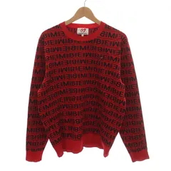 マスターバニー MASTER BUNNY EDITION 21AW クルーネックニット  セーター ゴルフウェア MBEロゴ ジャガード 長袖 6 L XL 赤 レッド 黒 758-2170101 /YM ■GY09のサムネイル
