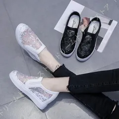 スパンコール スニーカー スリッポン レディース シューズ キラキラ ラウンドトゥ 厚底 スニーカー おしゃれ ローファー スリッポン スニーカー 7cm