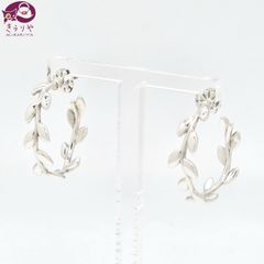 TIFFANY&Co. ティファニー パロマ・ピカソ オリーブ リーフ フープ ピアス 両耳 スターリングシルバー SV925 箱 保存袋 二つ折りカード 現行品