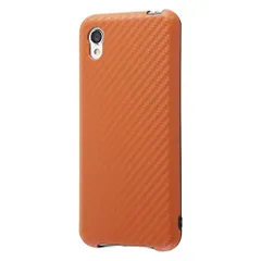 【数量限定】sense2（SH-01L/SHV43/SH-M08）/Android One S5用 AQUOS TPUソフトケース 耐衝撃Light レイ・アウト Carbon（カーボンオレンジ） RT-AQSE2CP3/CO