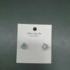 ◇ Θ Kate spade ケイトスペード シンプル ゴージャス 一粒石 ピアス サイズ表記なし シルバー系 レディース E  【1507250005940】
