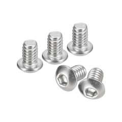 新品 3/8 x 304ステンレス鋼 1/4-20 フルスレッドヘックスドライブネジ ファスナー 全ねじ六角駆動ねじ 六角ボルトネジ ボタンヘッドソケットキャップネジ 25個入り 六角穴付き円筒頭ねじ uxcell