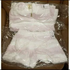 新品 上下set ピンク ボーダー パーカー & ショートパンツ ジェラートピケ