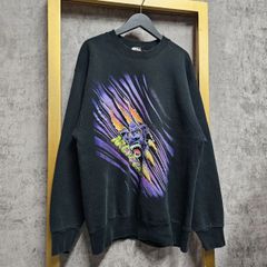 【US古着】FRUIT OF THE LOOM ARCTIC CAT フルーツオブザルーム アニマル プリント スウェット トレーナー ブラック L