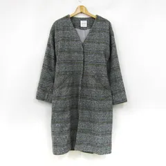 バックナンバー ノーカラーコート チェック柄 アウター レディース Mサイズ グレー系×ブラック系 BACK NUMBER 【中古】のサムネイル