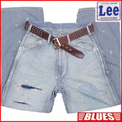 Lee リー ヒッコリーストライプ ペインターパンツ ダメージ加工 ペンキ 古着 メンズ デニム_ウエスト73cmから77cm一覧←SEULB屋着古← HS254
