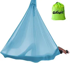 GiGant ギグアント エアリアルヨガ 5ｍx2.8ｍ ハンモック 単体 空中ヨガ 反重力 エクササイズ エアロ( アクアブルー)