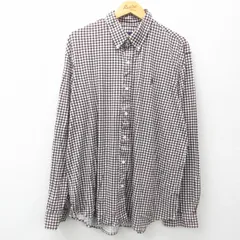 XL/古着 ラルフローレン 長袖 ブランド シャツ メンズ ワンポイントロゴ 大きいサイズ コットン ボタンダウン 茶他 ブラウン チェック 25ju