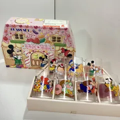 ディズニーキャラクター　ミニグラス7個セット　レトロ　ミッキーマウス　☆未使用品☆                         E-S