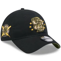 【送料無料】 ニューエラ メンズ 帽子 アクセサリー Men's New Era Black San Diego Padres 2024 Armed Forces Day 9TWENTY Adjustable Hat Pad Black