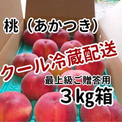 ７月末出荷予定　クール便配送　あかつき（甘くてジューシーな桃）　３ｋｇ　最上級　ご贈答用