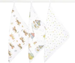 【在庫処分】コットン ガーゼハンカチ AWCC30006J ベビーギフト 出産祝い tiger 30 the of Year x 3枚 ウォッシュクロスセット 【日本正規品】 30cm anais(エイデンアンドアネイ) + aden