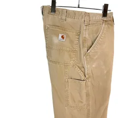 カーハートCarharttダックペインターパンツカーペンターパンツワークパンツリアルワークウェアダメージベージュカーキタグワンポイントrelaxed fitリラックスフィットアメカジグランパコアvintageヴィンテージ50603