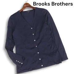 Brooks Brothers ブルックスブラザーズ 通年★ 袖ボタン コットン カーディガン Sz.M レディース ネイビー