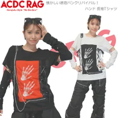 ACDC RAG エーシーディーシーラグ ハンド ロンT Tシャツ 長袖 パンク ロック ファッション V系 ビジュアル系 ヴィジュアル系 バンギャ 原宿 Y2K ko-1117のサムネイル