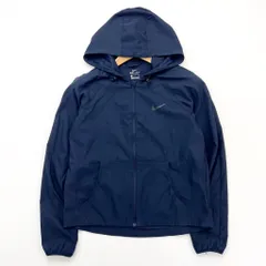 ナイキ ☆ NIKE DRI-FIT 速乾で快適♪ ナイロンジャケット パーカー ネイビー レディース M ランニング トレーニング スポーツ■DF184
