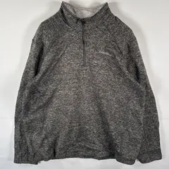 古着 エディー・バウアー Eddie Bauer フリーストレーナー ハーフジップ ワンポイントロゴ ニット 大きいサイズ XXL  ダークグレー メンズ