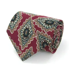 ジバンシィ ブランドネクタイ 総柄 幾何学模様 アメリカ製 メンズ ワインレッド GIVENCHY 【中古】