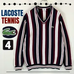 LACOSTE SPORT/ラコステスポーツ★テニスセーター★コットンニット★クラブストライプ★ファブリカ/AH334T★サイズ4/JPNメンズL #2504A010のサムネイル