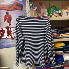 古着 Saint James セントジェームス バスクシャツ ボートネックカットソー 長袖Tシャツ T6 ネイビー ボーダー 古着MIX