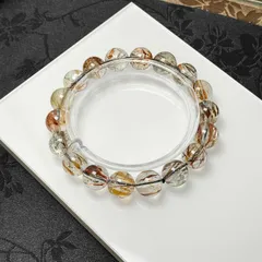 夢色 EU製 ★ゴールドスーパーセブン★パワーストーン ブレスレット 天然石 原石 綺麗 お守り ギフト 11.3-11.7mm ZB8632