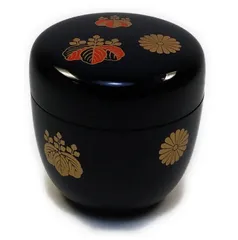 新品 色蒔絵 樹脂製 黒塗 日本製 高台寺蒔絵 茶道具 中棗