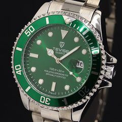 箱付き】自動巻き ダイバーズ腕時計 42mm メンズ グリーン 即発送 