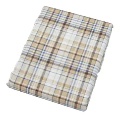 ベージュ_掛け布団カバー nishikawa【西川】 掛け布団カバー シングル 洗える お肌に優しい肌触りの綿100% 10か所ひも付き チェック柄 スリーピュア 寝具 ベージュ SI03300002