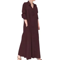 【在庫処分】レディース きれいめ マキシワンピース ロング ワンピース 長袖 無地 大きいサイズ シャツ ゆったり 体型カバー ビック 着痩せ XTRA] ナチュラル シンプル 羽織り [MEME 春 夏 秋