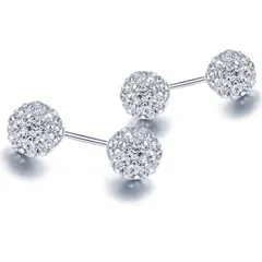 【迅速発送】ESFRIAN ピアス レディース 丸 シンプル シルバー キラキラ メンズ サージカル純チタン 軟骨ピアス スタッドピアス つけっぱなし ネジ式 ジュエリー 男女兼用 両耳用 丸キャッチ 人気 おしゃれ プレゼント ファースト 2個セット マル