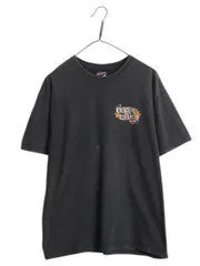 【お得なクーポン配布中!】 00s USA製 ハーレー ダビットソン 両面 プリント Tシャツ メンズ L オールド オフィシャル バイク メッセージ イラスト グラフィック 黒