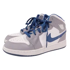 ナイキ NIKE DQ8423-014 GS Air Jordan 1 Mid True Blue AJ1 エアジョーダン1 スニーカー ミッドカット 23.5cm 青 ブルー A0205