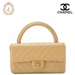 CHANEL シャネル　 ハンドバッグ　 マトラッセ 　ココハンドル 　親子　ラムスキン　ベージュ　 ゴールド金具　 レディースバッグ　ブランド【中古】【送料無料】