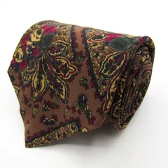 マリオヴァレンティノ ブランド ネクタイ 総柄 ペイズリー 花柄 シルク イタリア製 PO メンズ ブラウン MARIO VALENTINO 【中古】