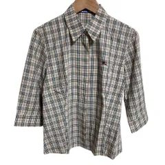 美品 BURBERRY BLUE LABEL バーバリー ブルーレーベル ノバチェック シャツ ブラウス サイズ38 ベージュ レディース 古着 中古 USED
