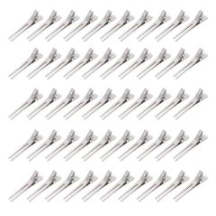 【数量限定】美容業界 4.5cm ステンレス ワニクリップ ヘアピン 髪留め クリップ 散髪 前髪 (シルバー)… ワニ口クリップ 50本セット プロ用 ヘアクリップ ダッカール BetterJonny