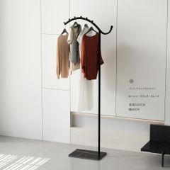 ハンガーラック 洋服掛け 多機能 カラーバリエーション ポールの色 ブラック 大理石のベースカラー ホワイト ブラック おしゃれ 便利 高さ169cm リビング クローゼット シンプル 滑り止め付き