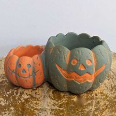 ハロウィン♪　ロランパンプキンポット02S　セメント植木鉢　鉢