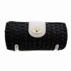 ケイトスペード KATE SPADE クラッチバッグ 筒型 編み込み 鞄 黒 ブラック PXRU0382 /ZS