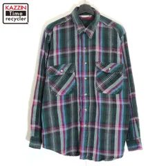 90s vintage ファイブブラザー FIVE BROTHER チェック柄 ヘビーネル 長袖シャツ メンズ XLサイズ相当 ビッグサイズ オーバーサイズ