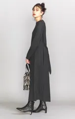 【208616】BEAUTY&YOUTH ビューティ&ユース  【タグ付】 BY 14ゲージウエストベルトニットワンピース