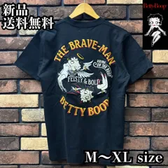 【BETTY BOOP/ベティブープ 天竺半袖TEE】BRAVE-MAN ブレイブマン ベティちゃん 天使 悪魔 エンジェル デビル Tシャツ コラボ 刺繍 バイク バイカー アメカジ ユニセックス BBB-2508 ブラック 新品 未使用 正規品 送料無料